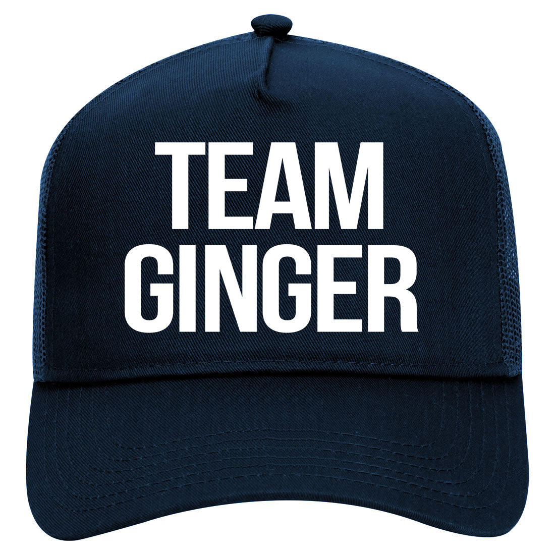 Team Ginger Funny St Patricks Day Irish Mens Mesh Trucker Hat Navy Blue