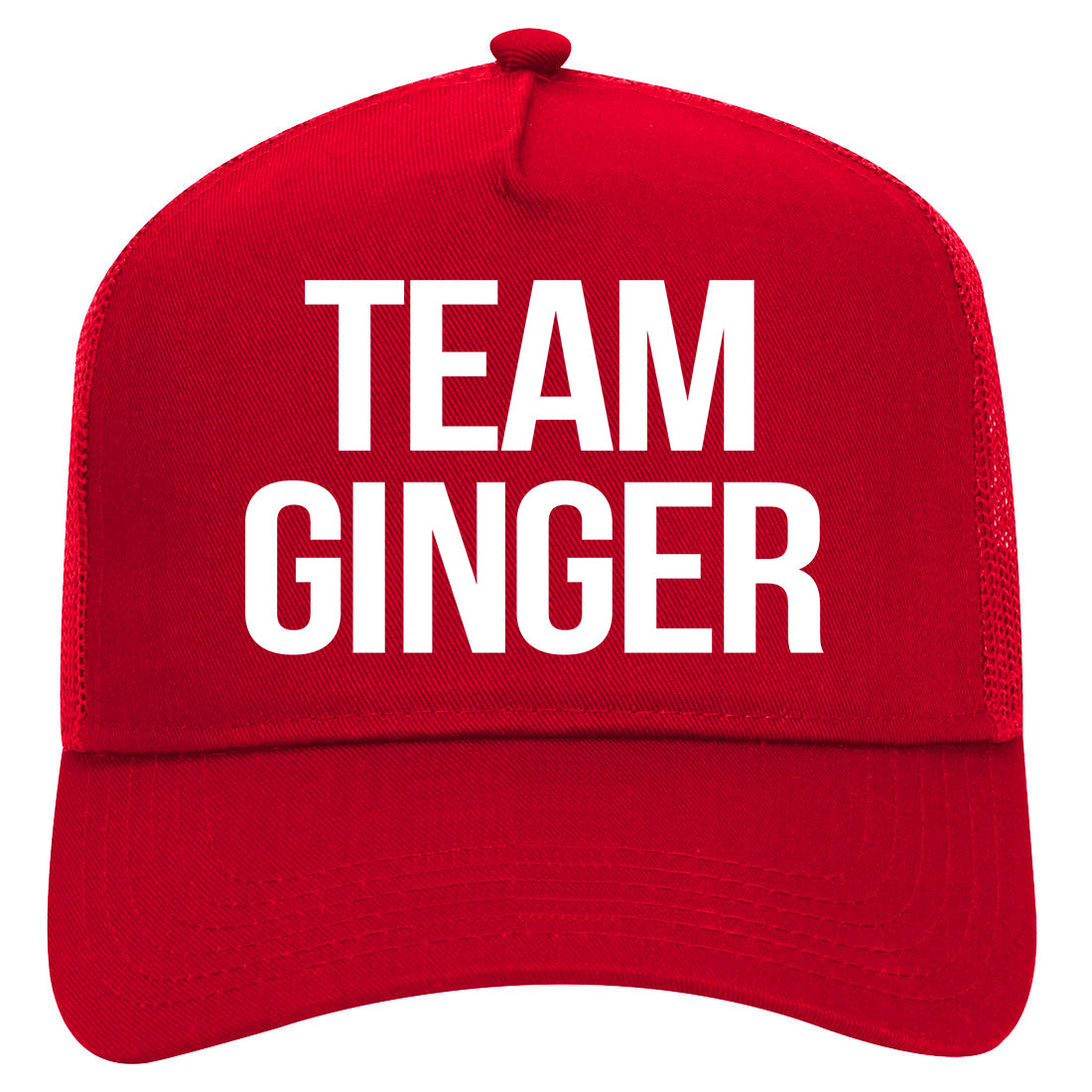 Team Ginger Funny St Patricks Day Irish Mens Mesh Trucker Hat Red
