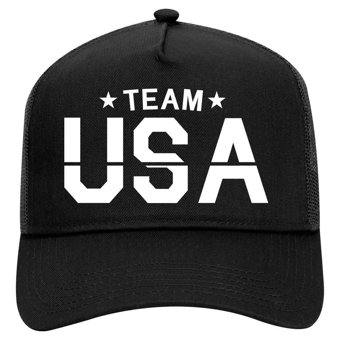 Team USA Mens Mesh Trucker Hat Black