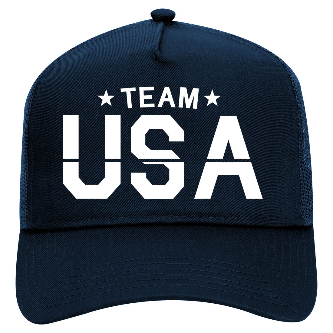 Team USA Mens Mesh Trucker Hat Navy Blue