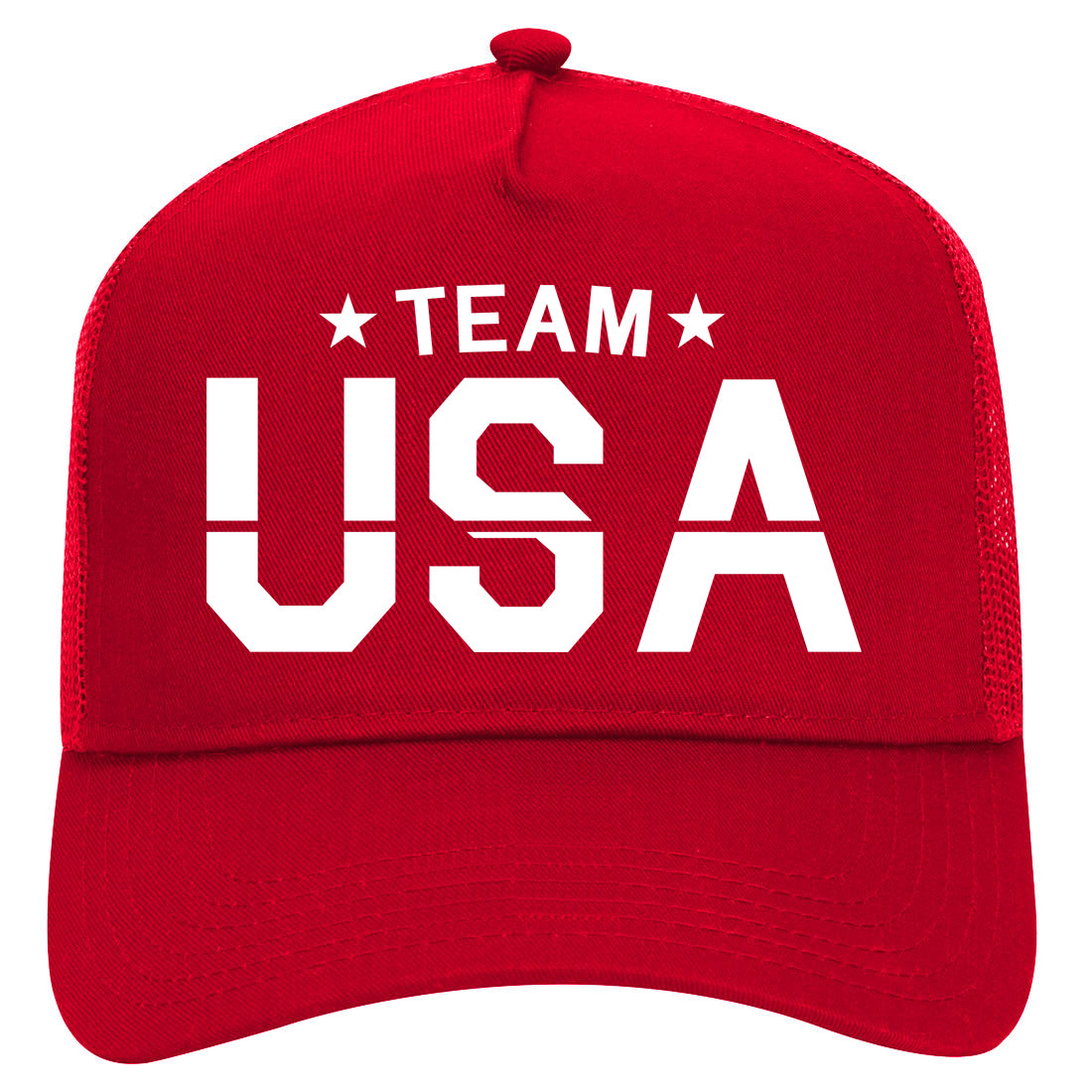 Team USA Mens Mesh Trucker Hat Red