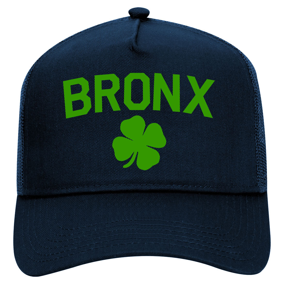 The Bronx Irish St Patricks Day Mens Mesh Trucker Hat Navy Blue