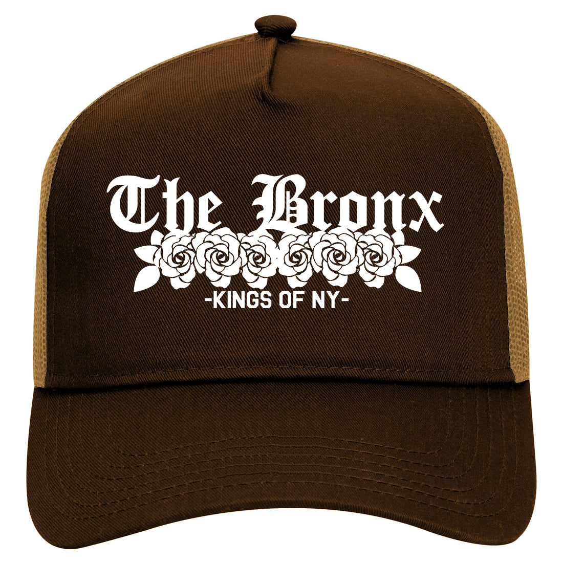 The Bronx Roses Kings Of NY Mens Mesh Trucker Hat Brown