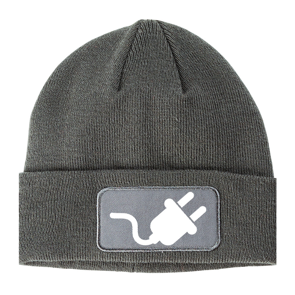 The Plug Dealer Winter Knit Adult Beanie Hat Grey