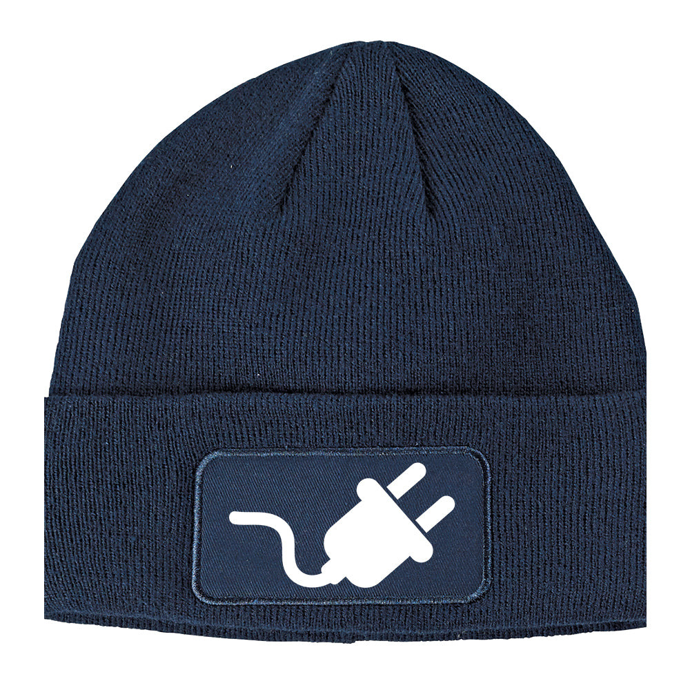 The Plug Dealer Winter Knit Adult Beanie Hat Navy Blue