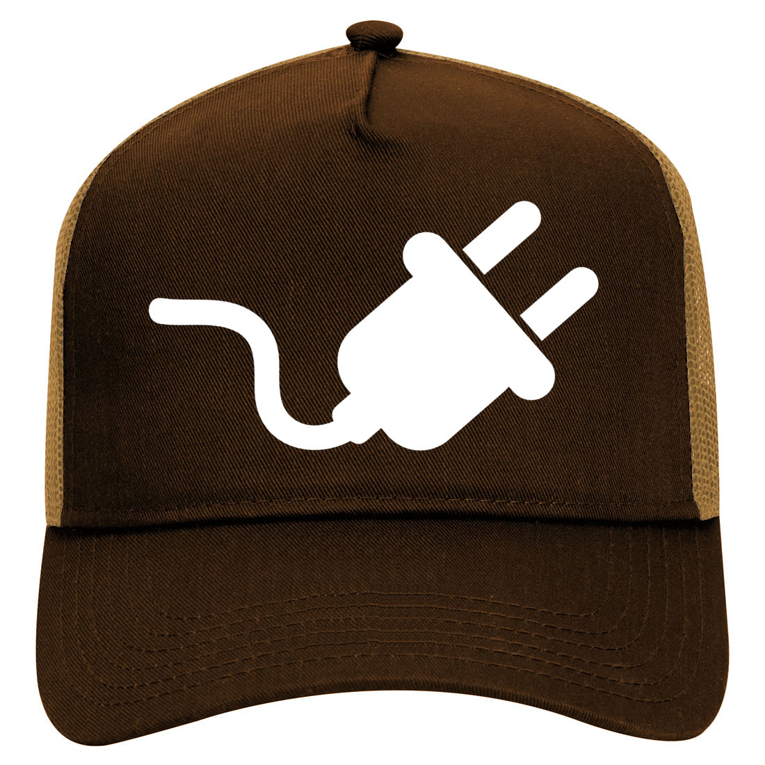 The Plug Dealer Mens Mesh Trucker Hat Brown