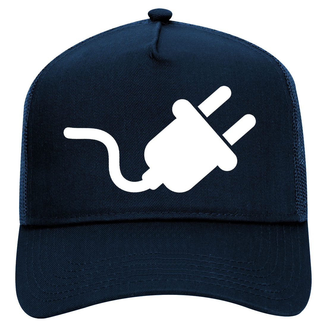 The Plug Dealer Mens Mesh Trucker Hat Navy Blue