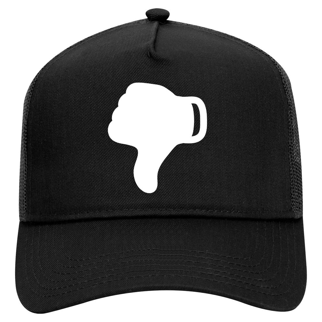 Thumbs Down Symbol Mens Mesh Trucker Hat Black
