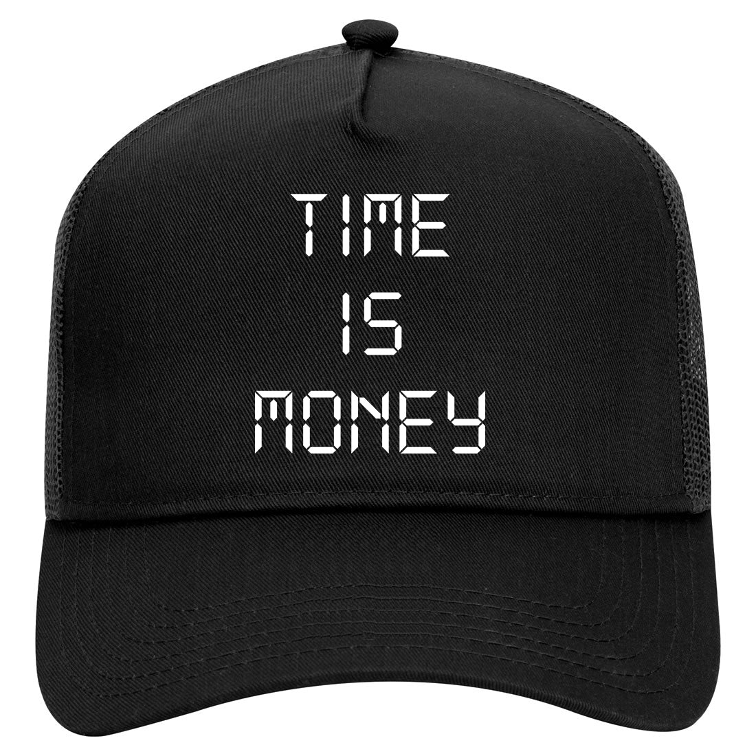 Time Is Money Mens Mesh Trucker Hat Black