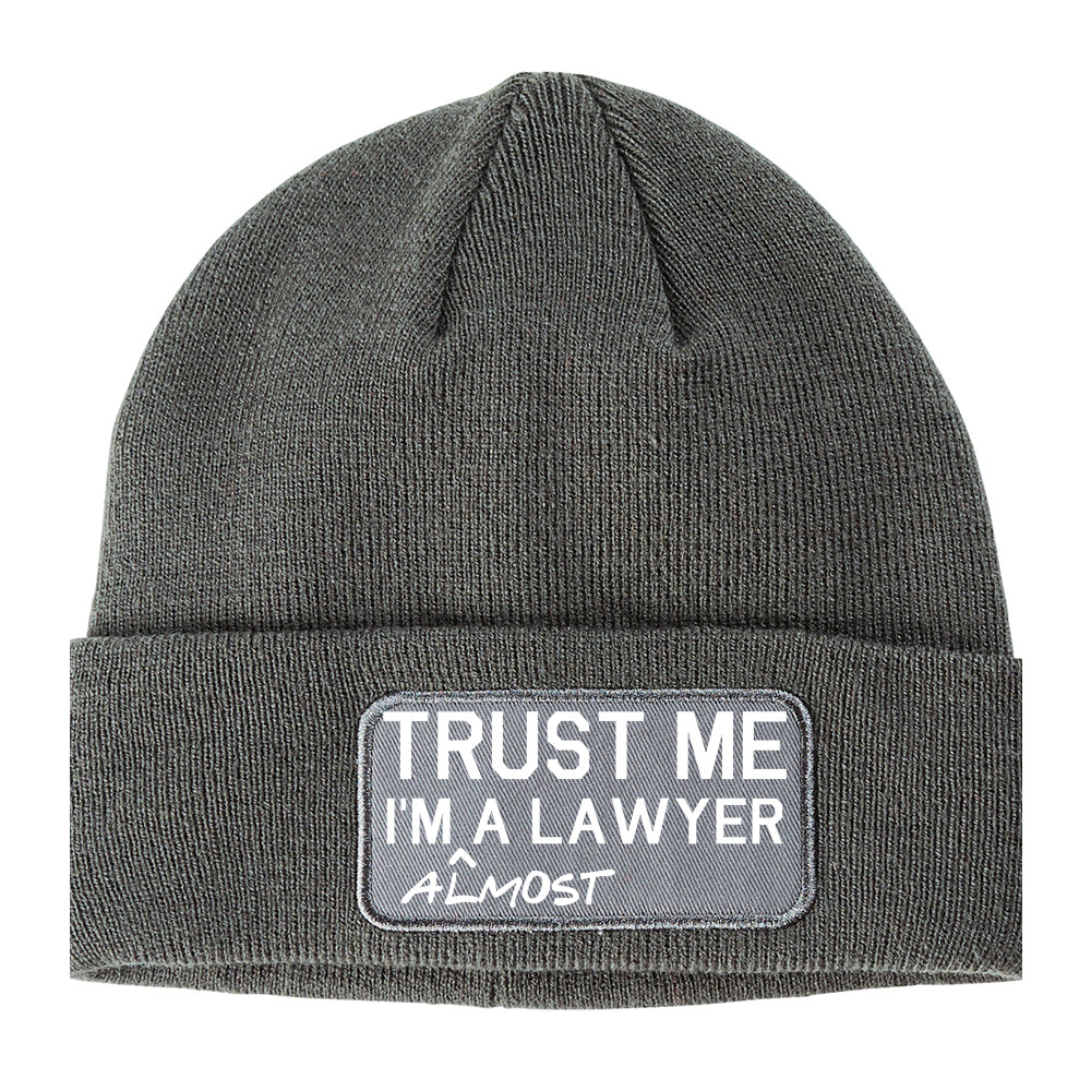 Trust Me Im Almost A Lawyer Law Student Winter Knit Adult Beanie Hat Grey