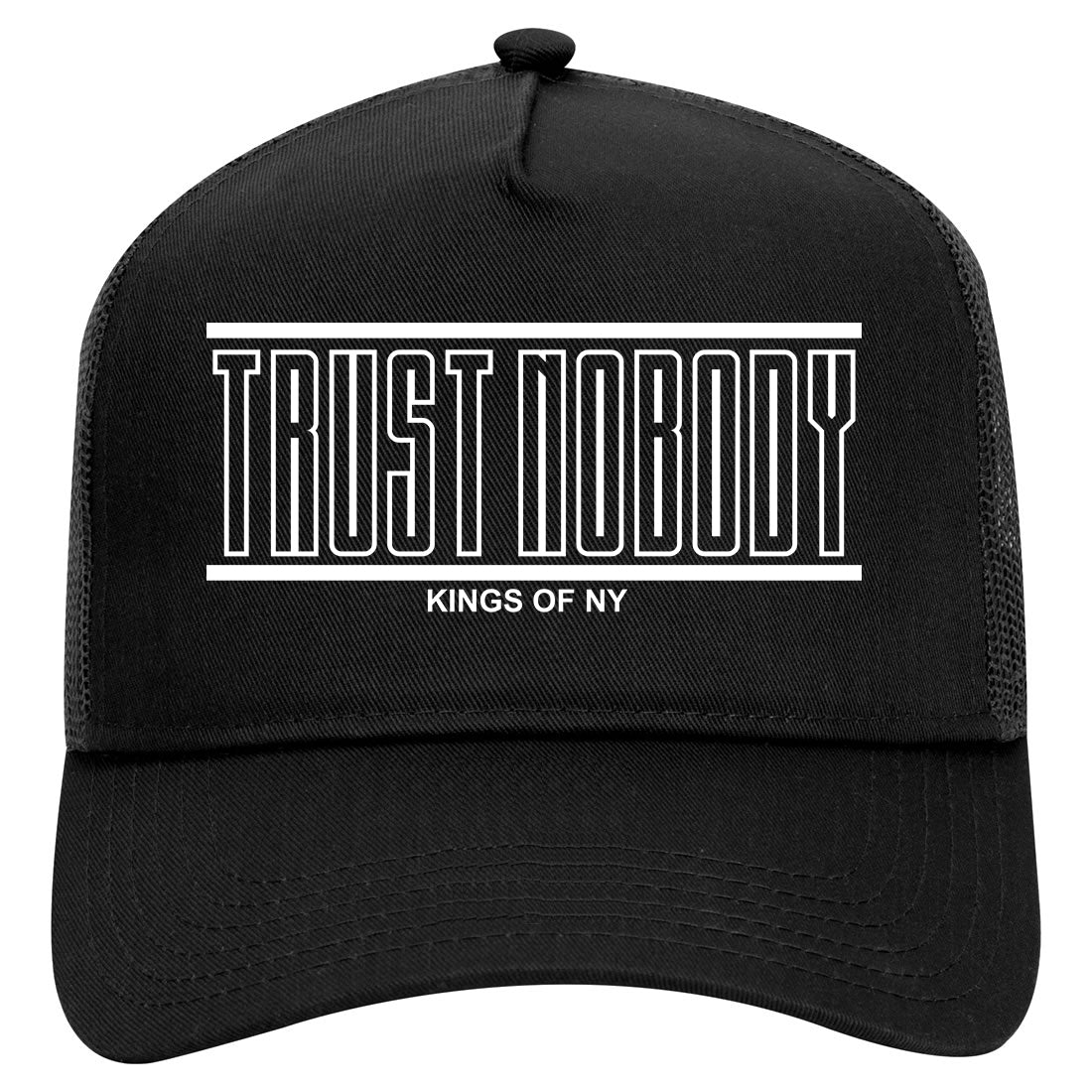 Trust Nobody Mens Mesh Trucker Hat Black