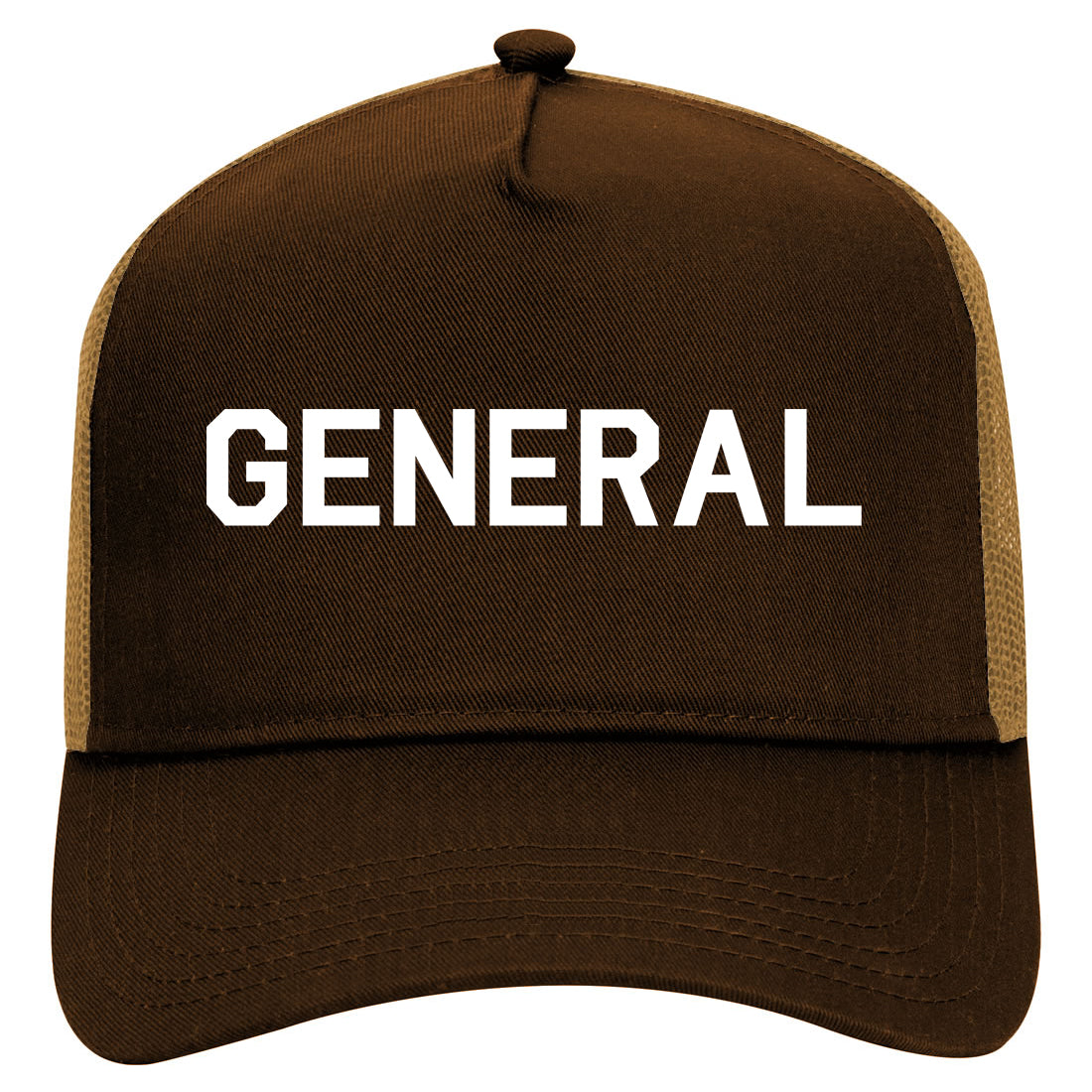 US General WW2 Mens Mesh Trucker Hat Brown