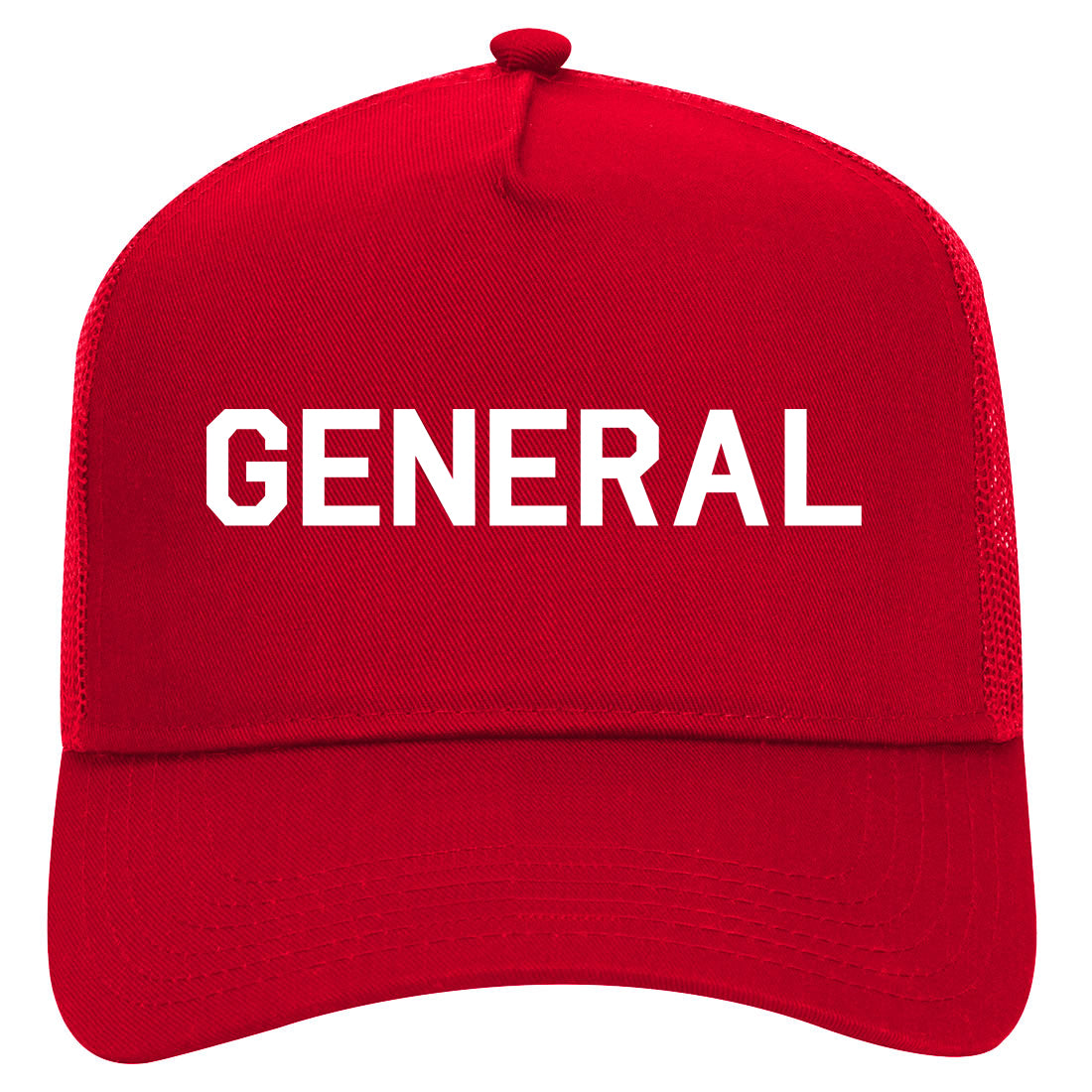 US General WW2 Mens Mesh Trucker Hat Red