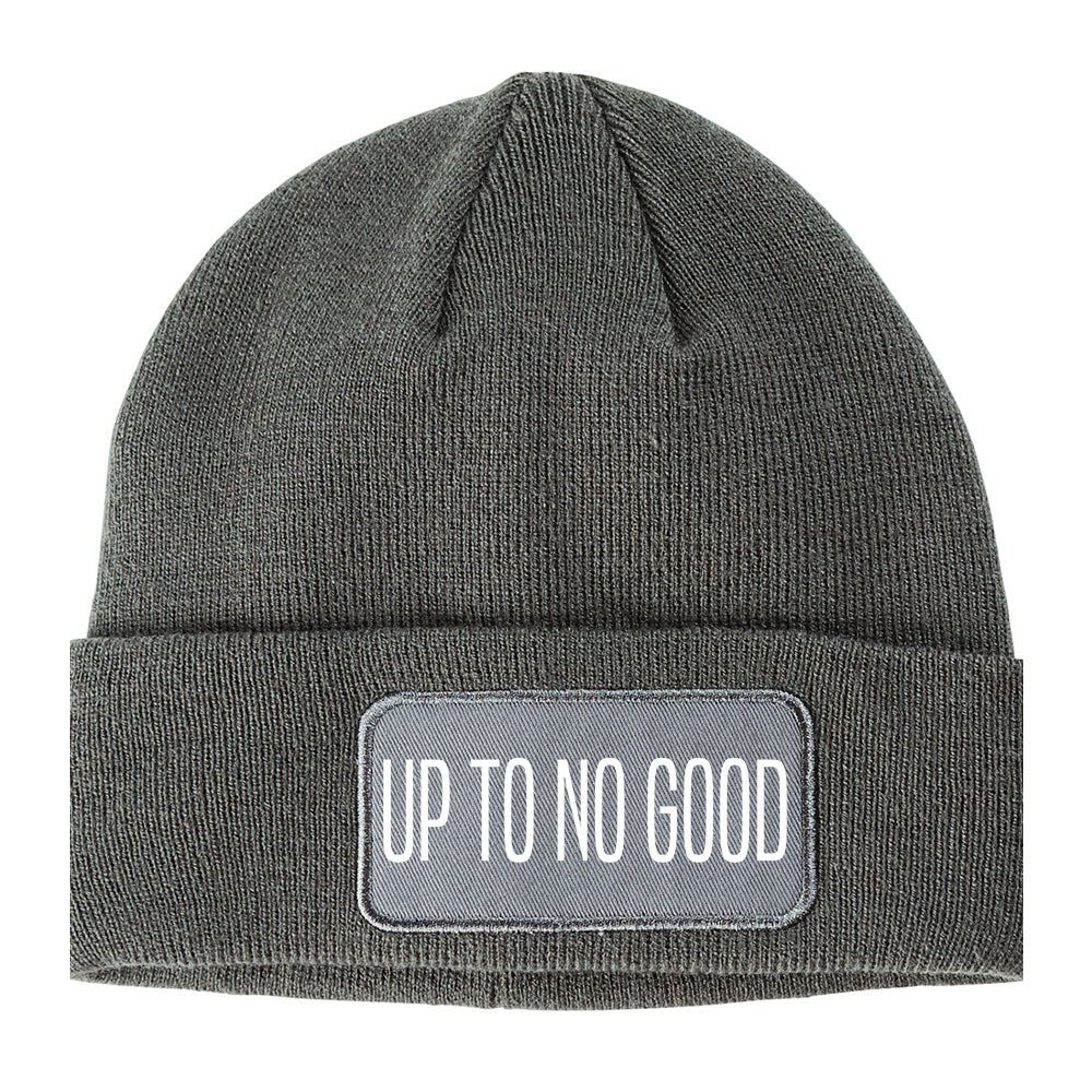 Up To No Good Winter Knit Adult Beanie Hat Grey