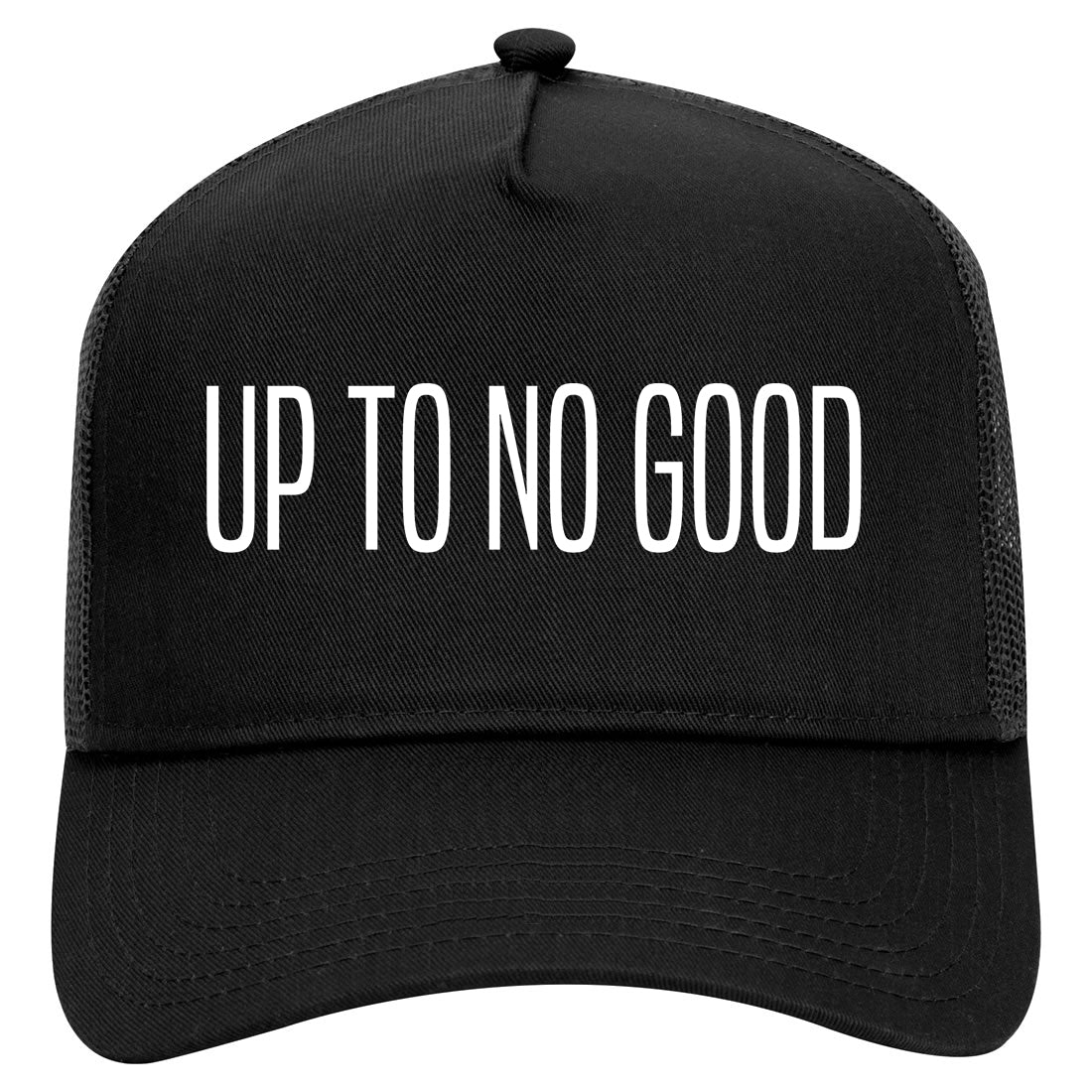 Up To No Good Mens Mesh Trucker Hat Black