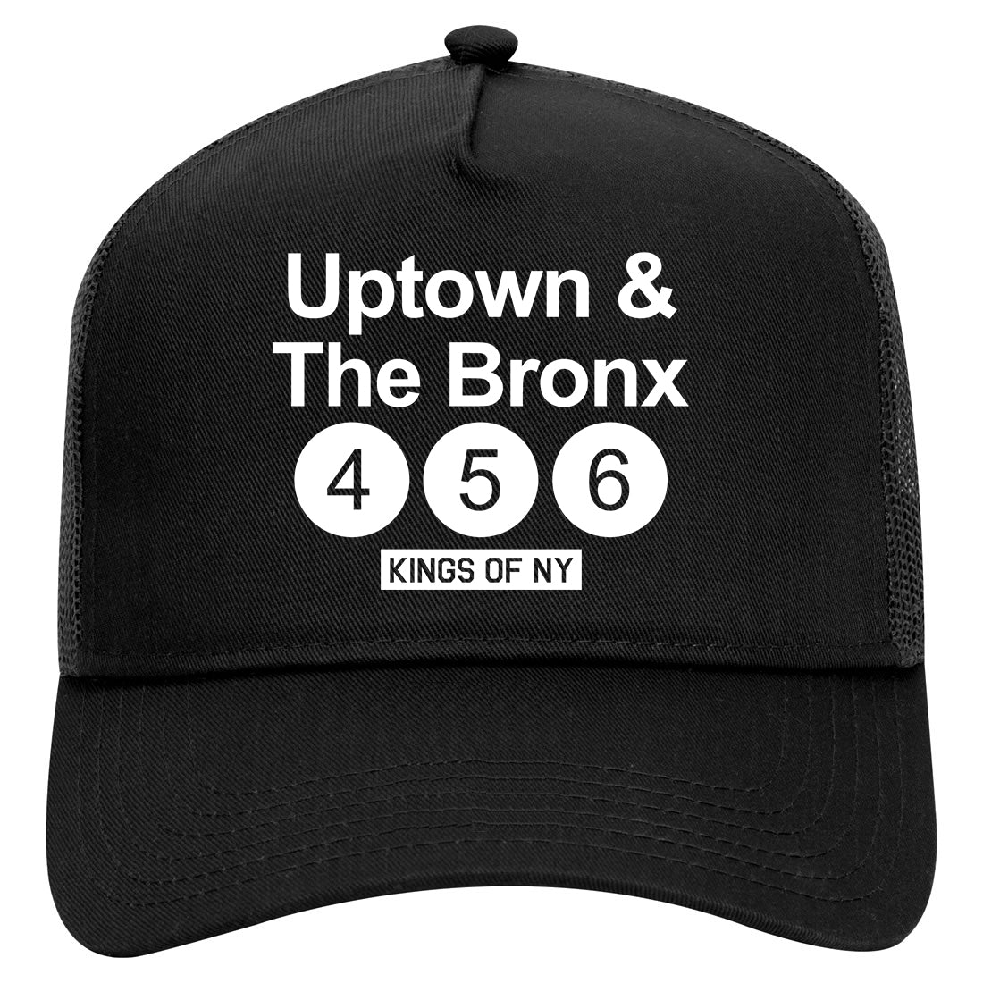Uptown And The Bronx Subway Sign Mens Mesh Trucker Hat Black