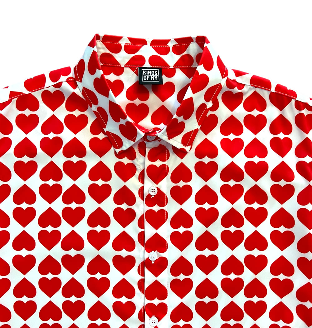 Button Down Red And White Heart Shirt Heartbeat Button Down Shirt
