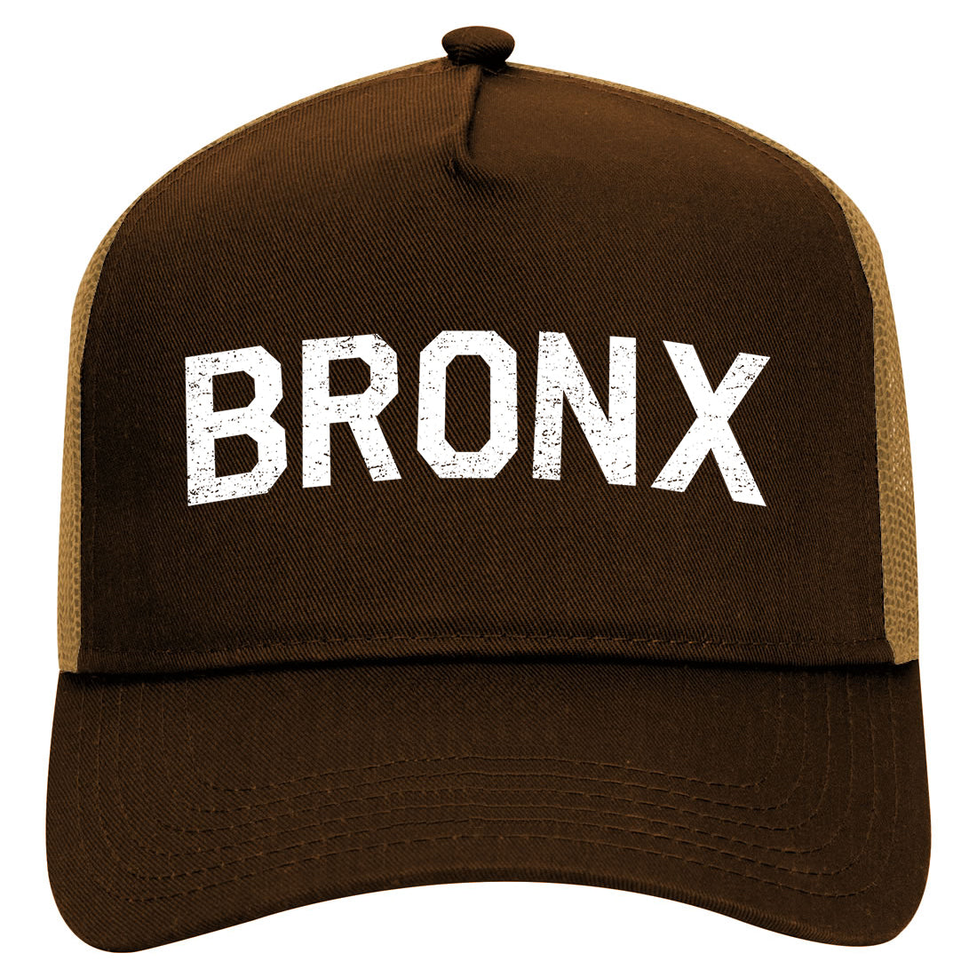 Vintage Bronx New York Mens Mesh Trucker Hat Brown