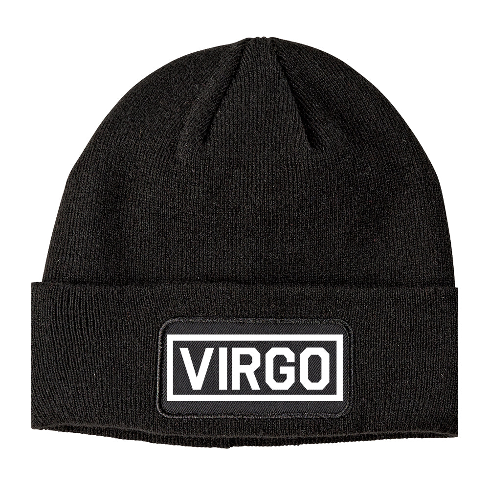 Virgo Horoscope Sign Winter Knit Adult Beanie Hat Black