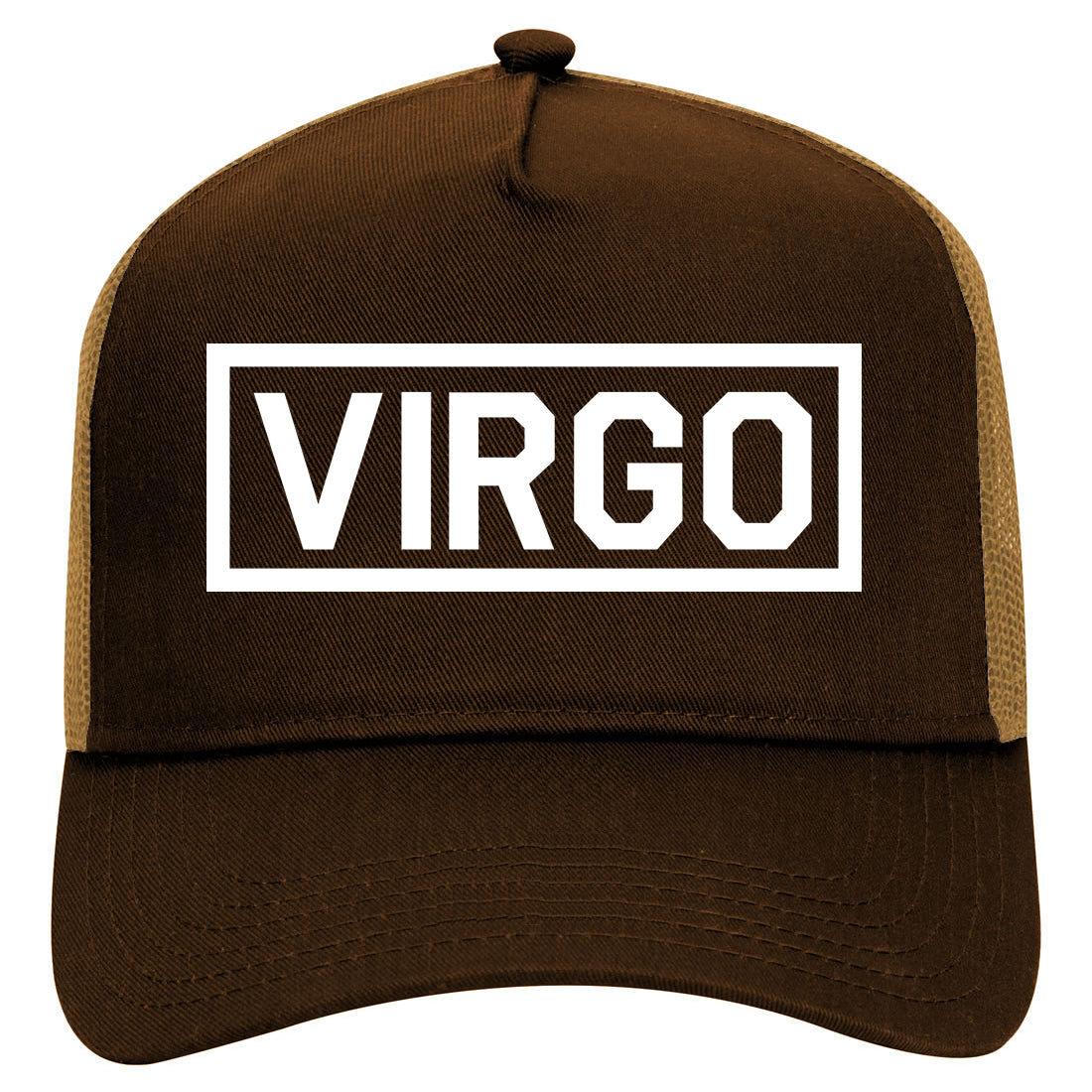 Virgo Horoscope Sign Mens Mesh Trucker Hat Brown