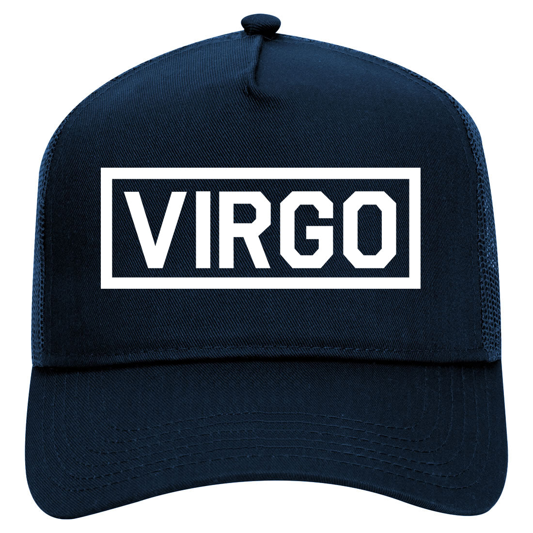 Virgo Horoscope Sign Mens Mesh Trucker Hat Navy Blue