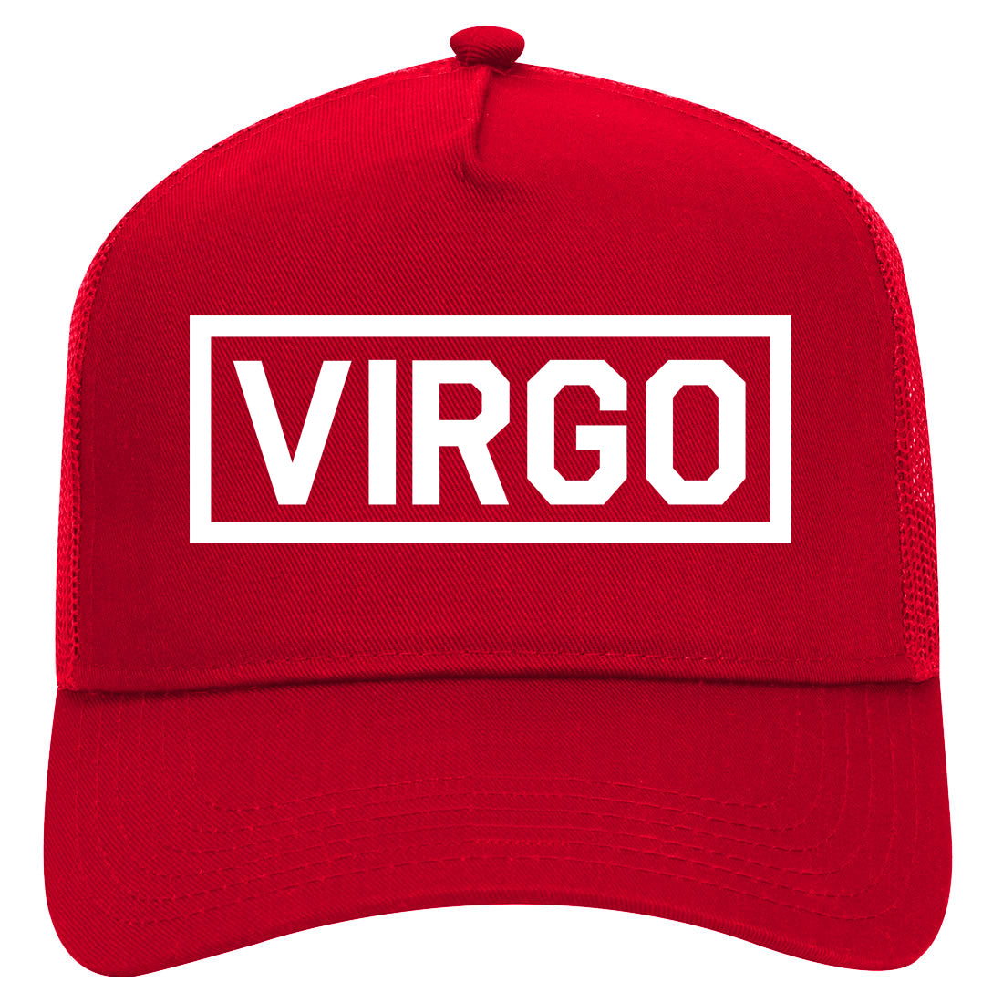 Virgo Horoscope Sign Mens Mesh Trucker Hat Red
