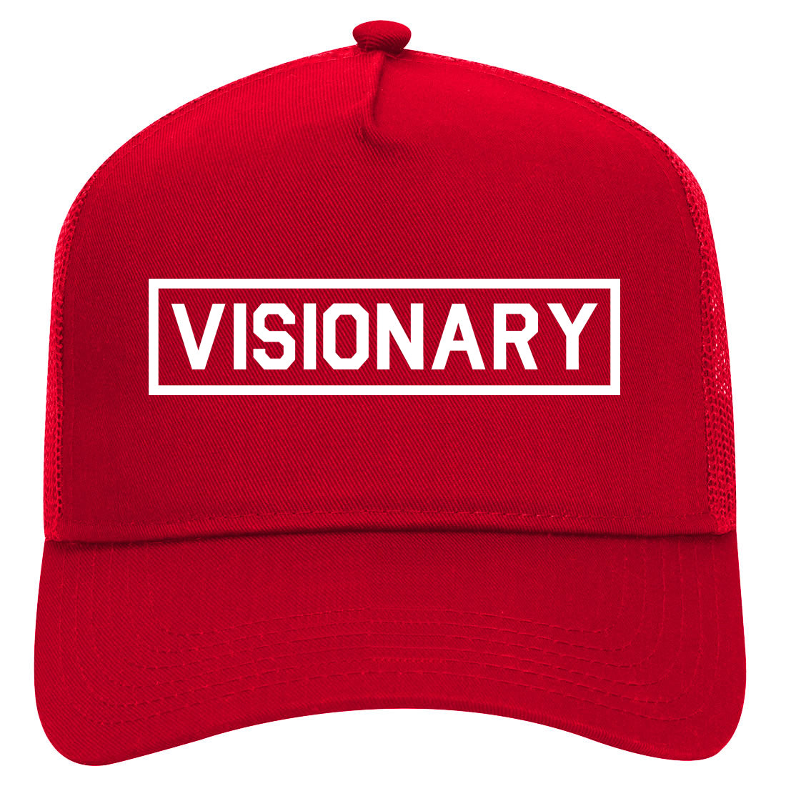 Visionary Box Mens Mesh Trucker Hat Red