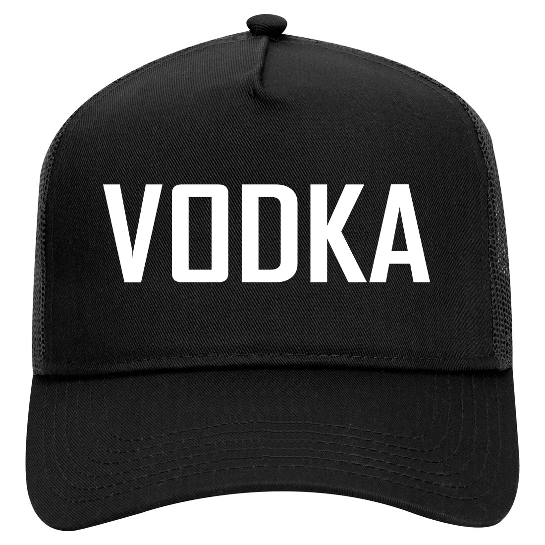 Vodka Drinking Mens Mesh Trucker Hat Black