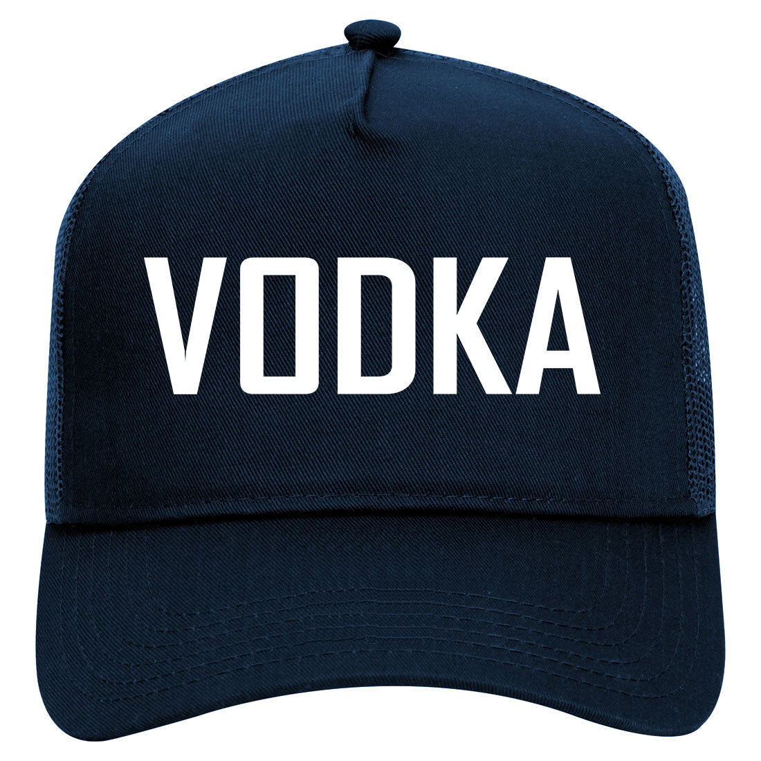 Vodka Drinking Mens Mesh Trucker Hat Navy Blue