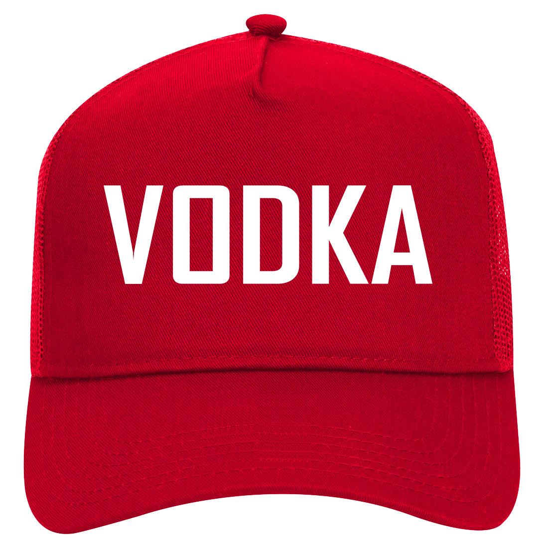 Vodka Drinking Mens Mesh Trucker Hat Red