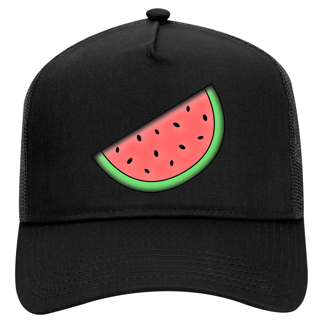 Watermelon Fruit BBQ Mens Mesh Trucker Hat Black