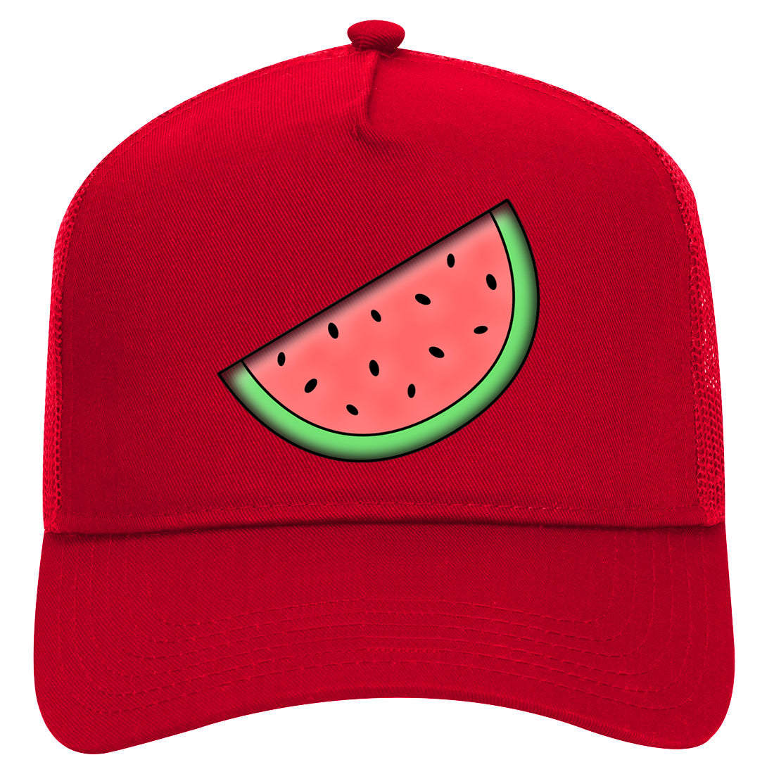 Watermelon Fruit BBQ Mens Mesh Trucker Hat Red