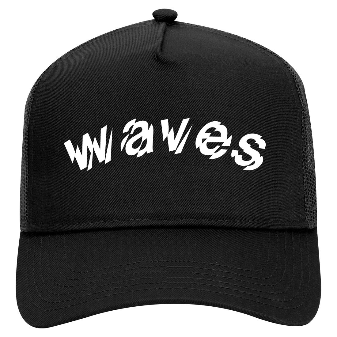Waves Pablo Music Mens Mesh Trucker Hat Black