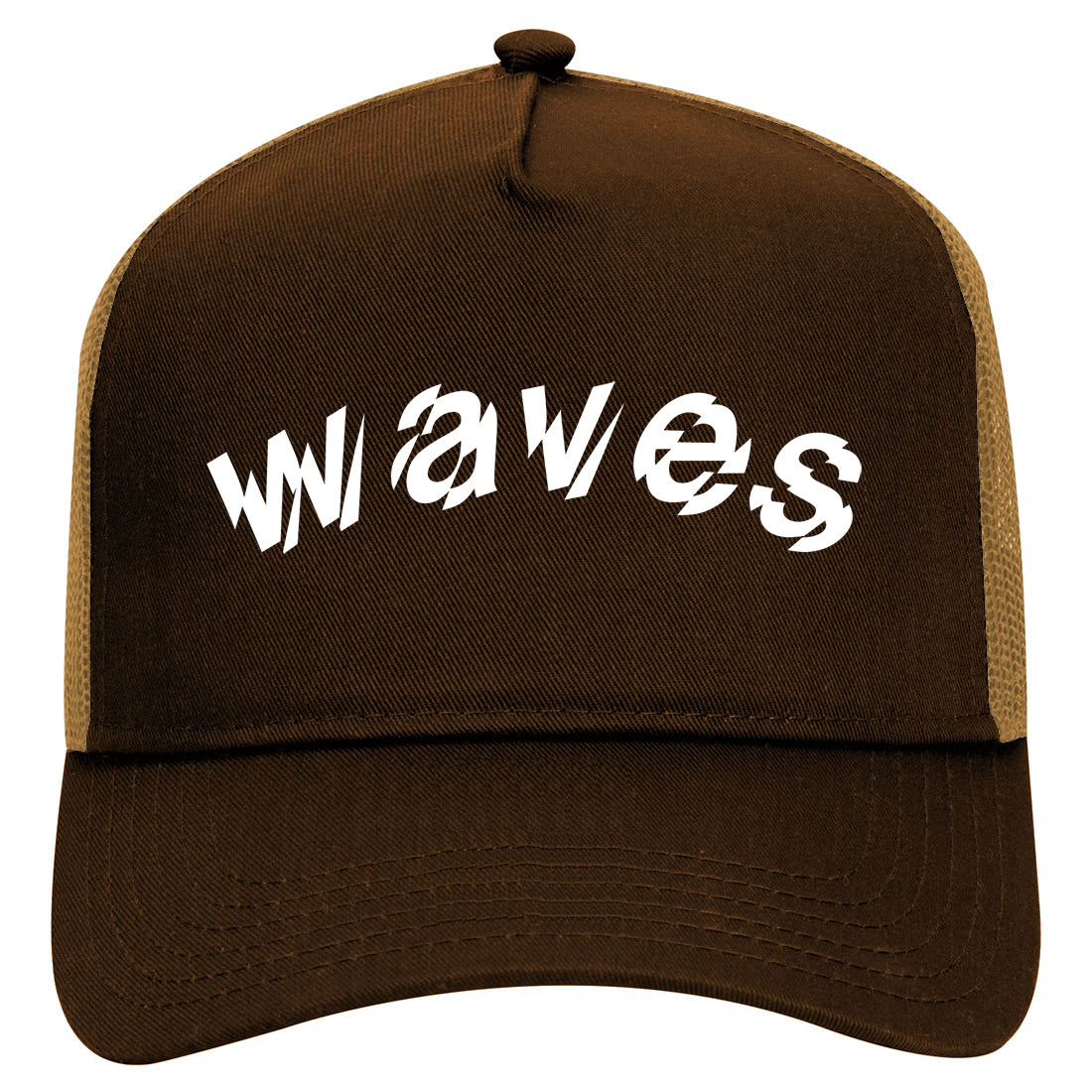 Waves Pablo Music Mens Mesh Trucker Hat Brown