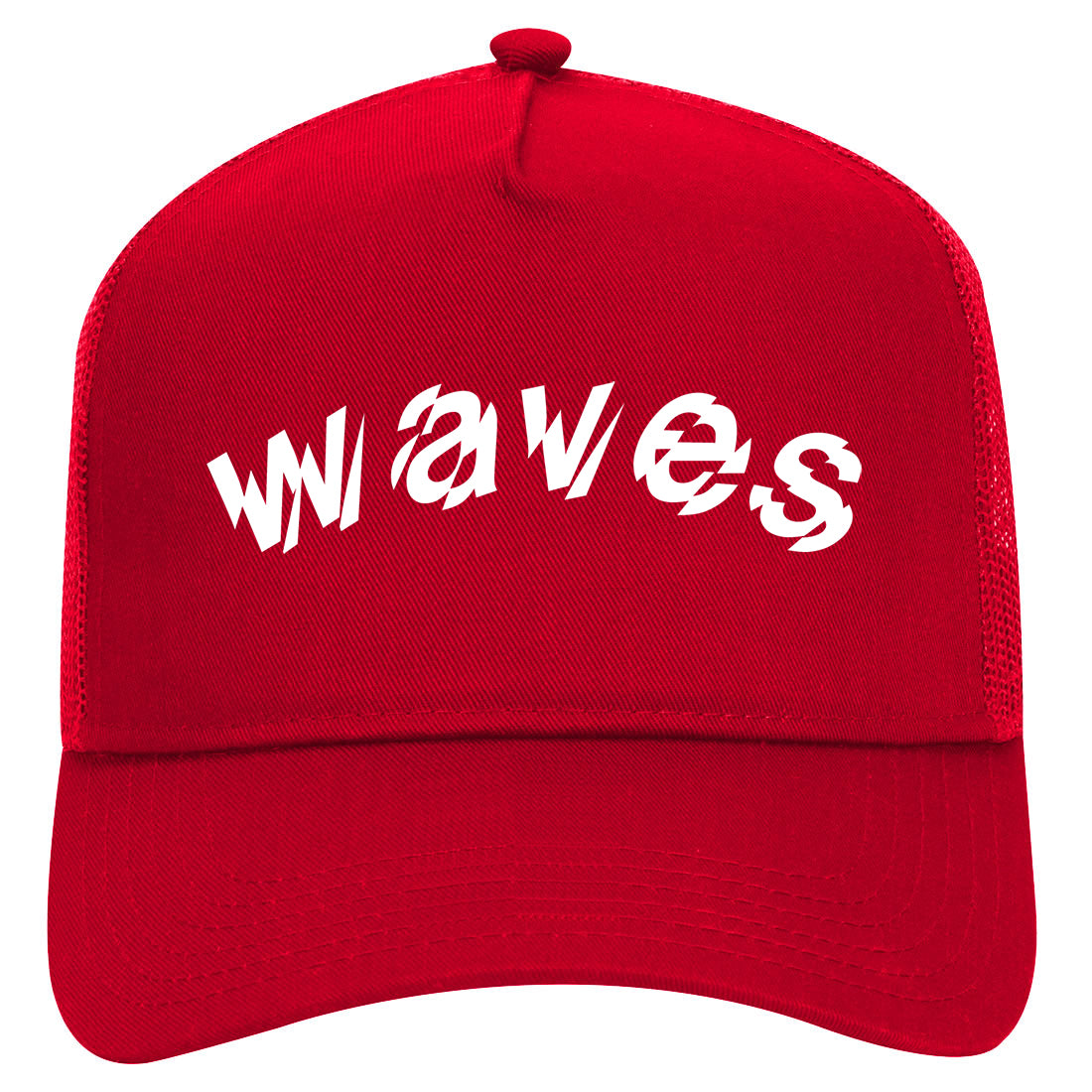 Waves Pablo Music Mens Mesh Trucker Hat Red