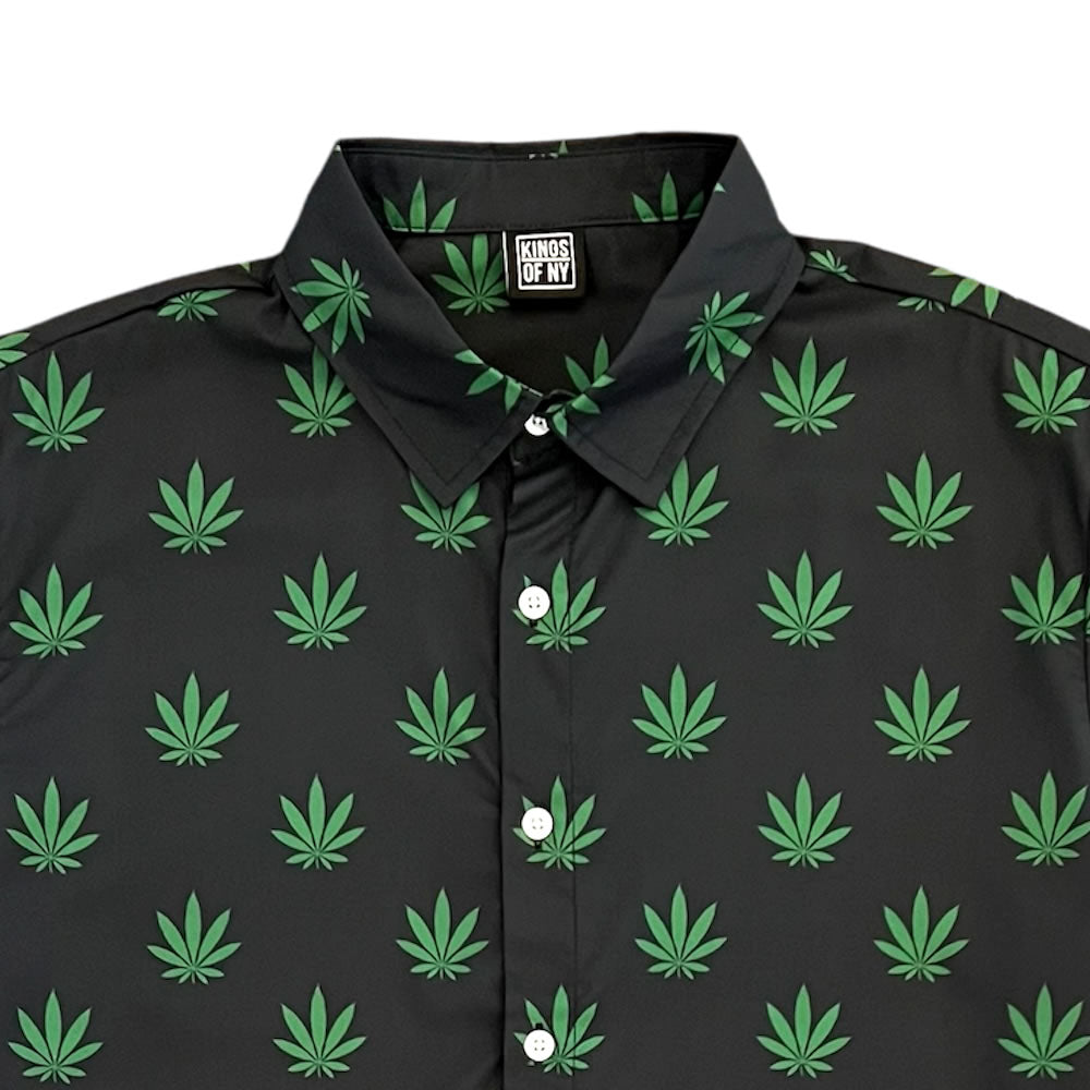 Weed Leaf Men’s Short Sleeve Button Down Shirt Brand