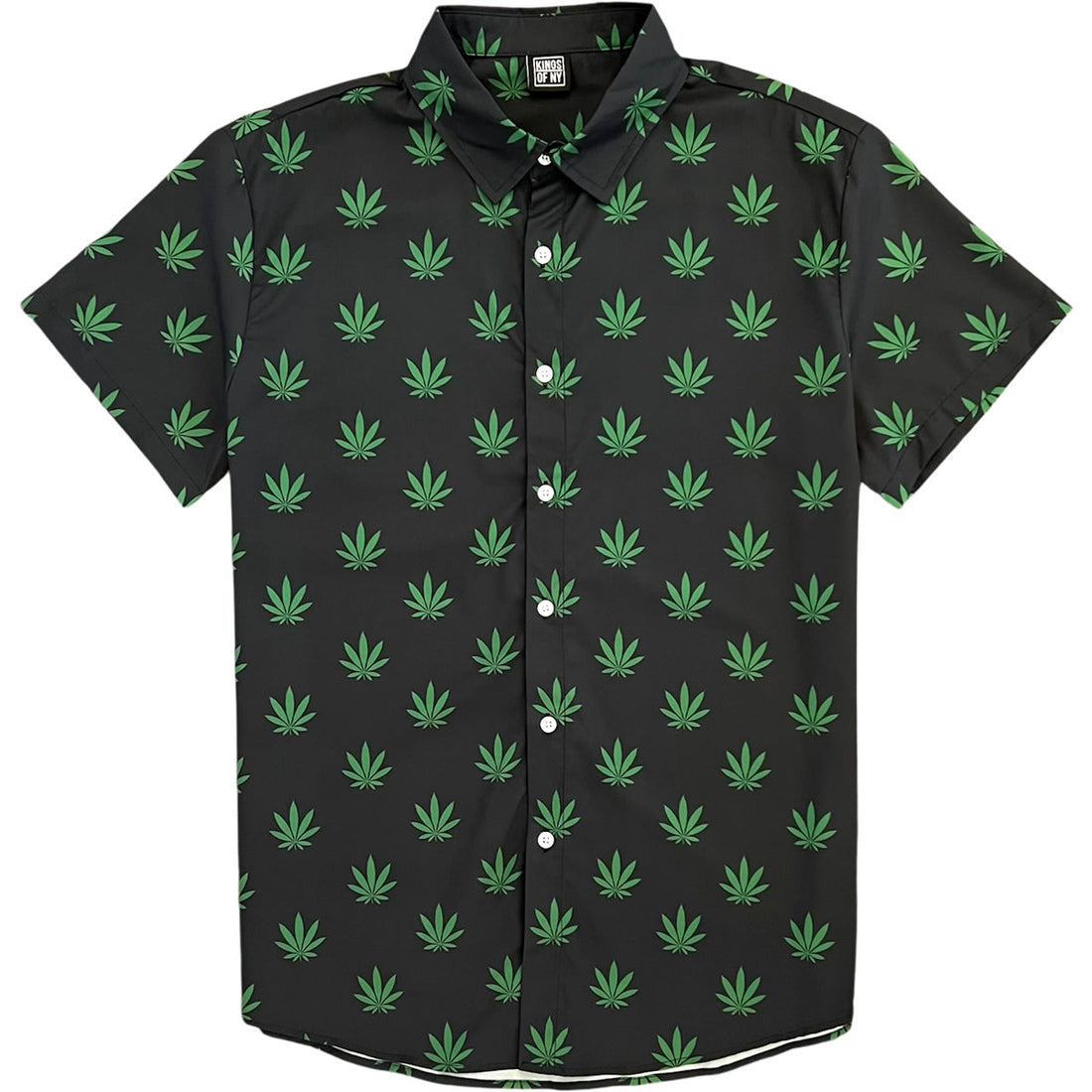 Weed Leaf Men’s Short Sleeve Button Down Shirt