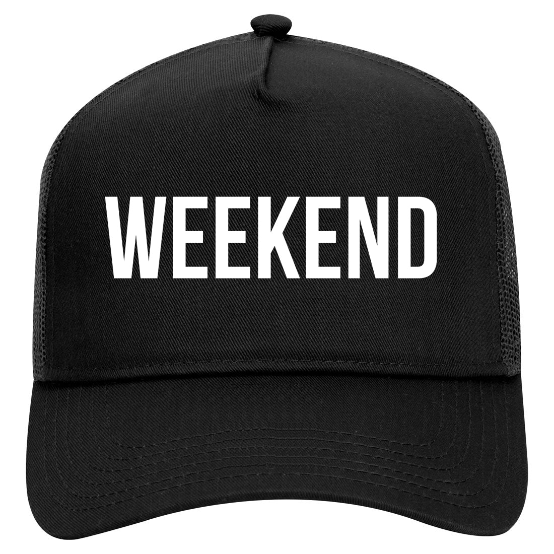 Weekend Vacation Getaway Mens Mesh Trucker Hat Black