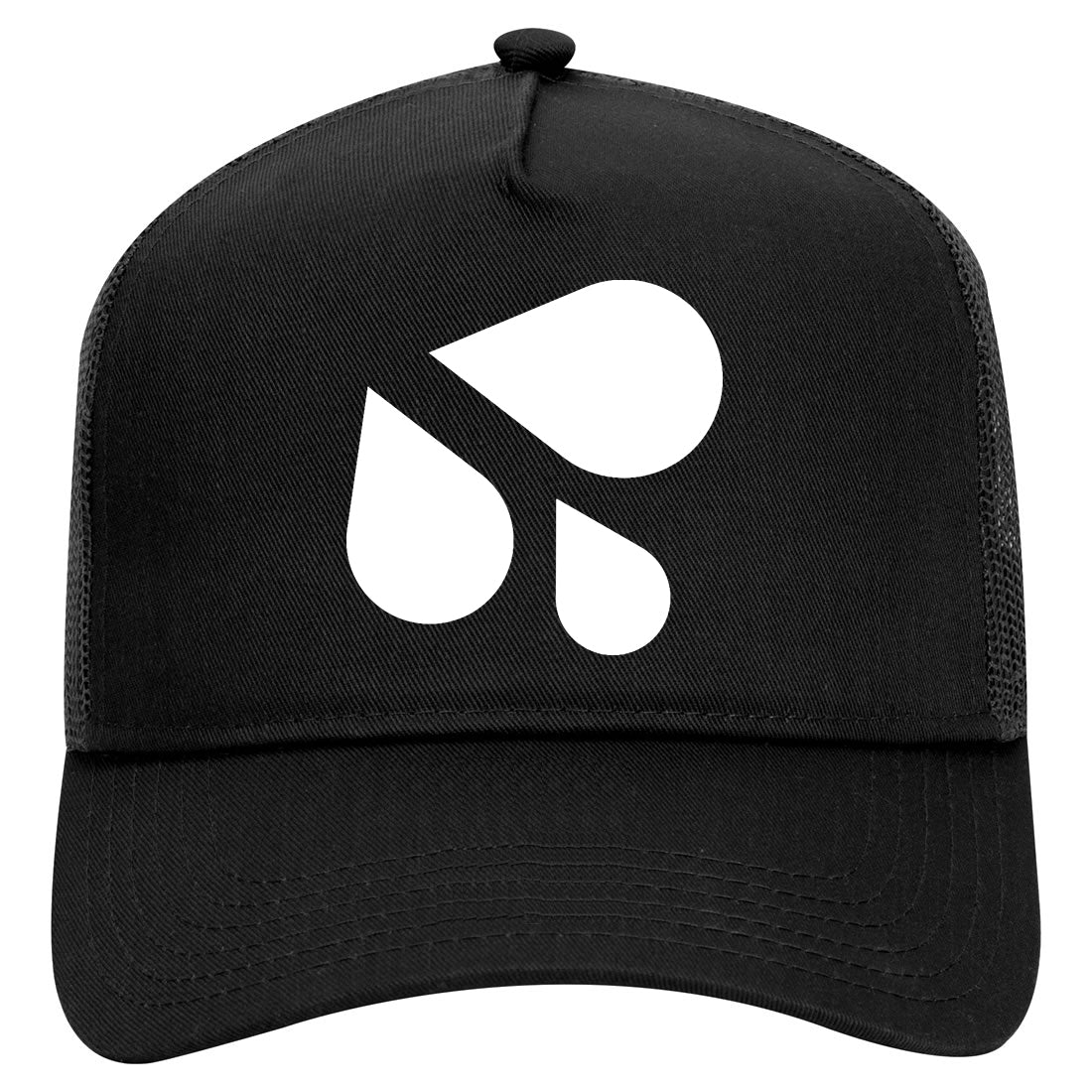 Wet Splashing Sweat Symbol Mens Mesh Trucker Hat Black