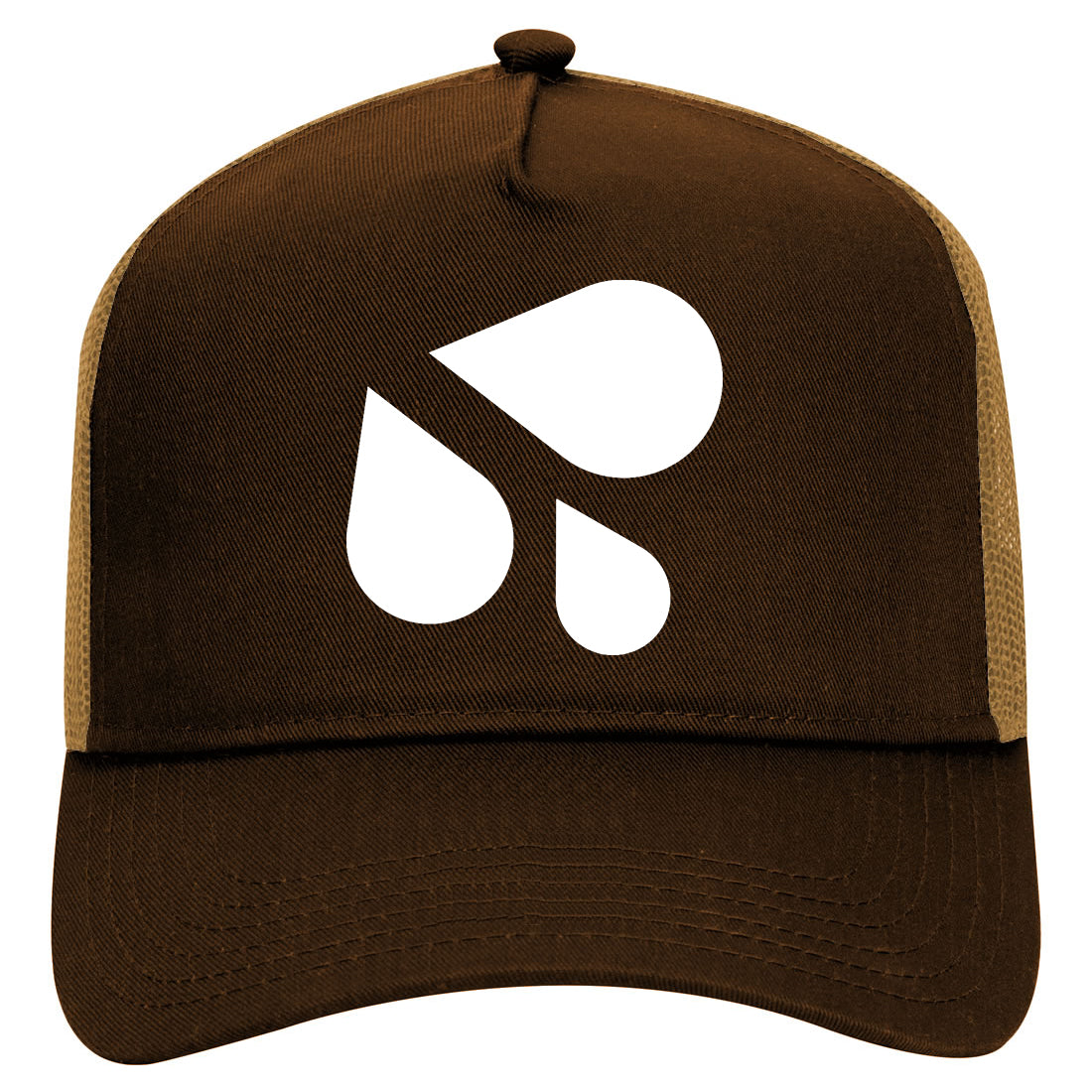 Wet Splashing Sweat Symbol Mens Mesh Trucker Hat Brown