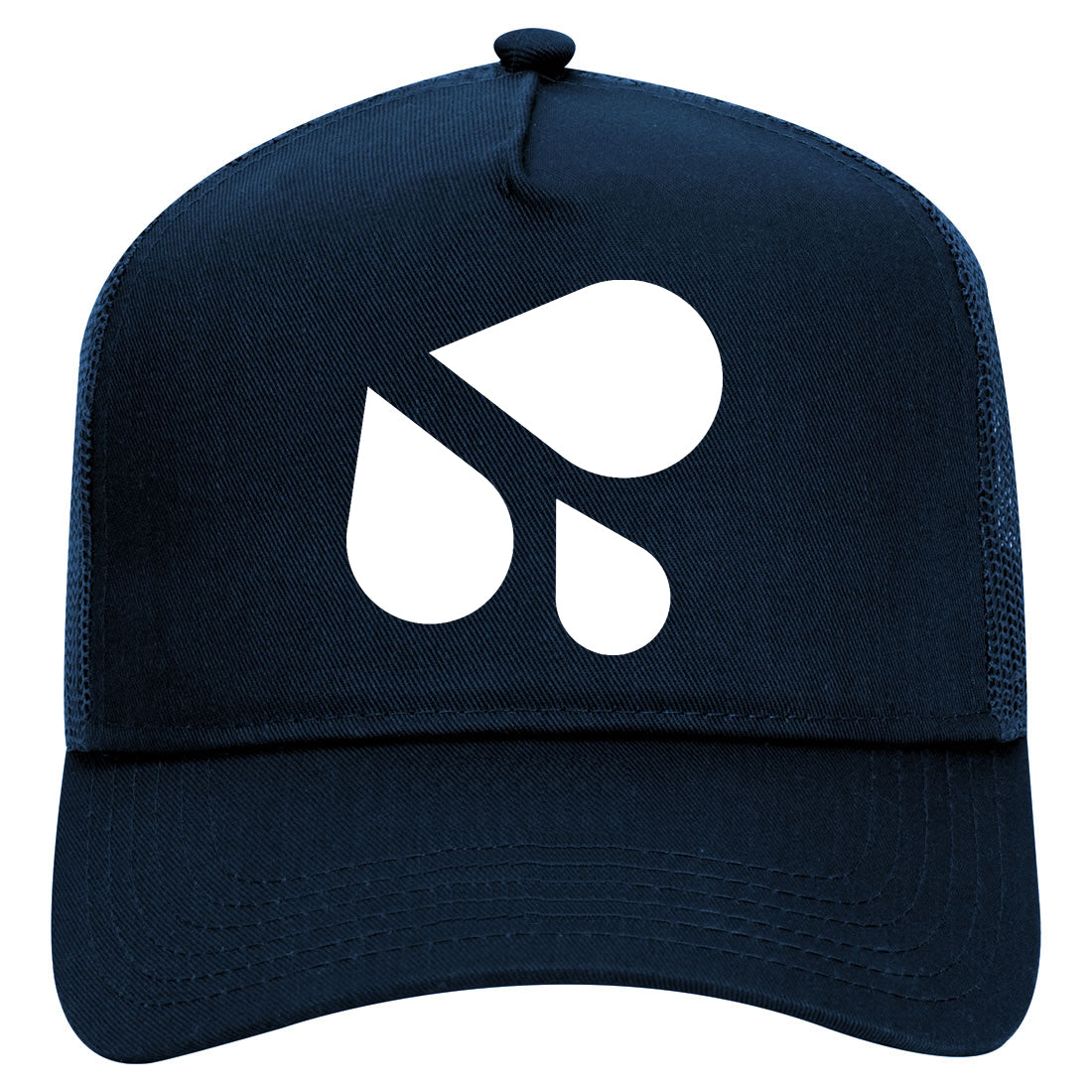 Wet Splashing Sweat Symbol Mens Mesh Trucker Hat Navy Blue