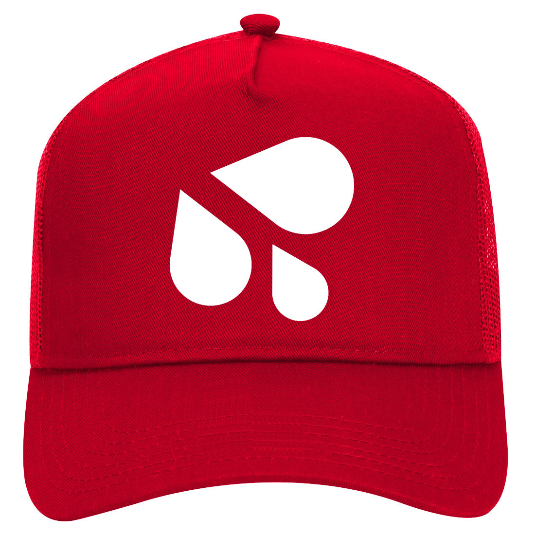 Wet Splashing Sweat Symbol Mens Mesh Trucker Hat Red