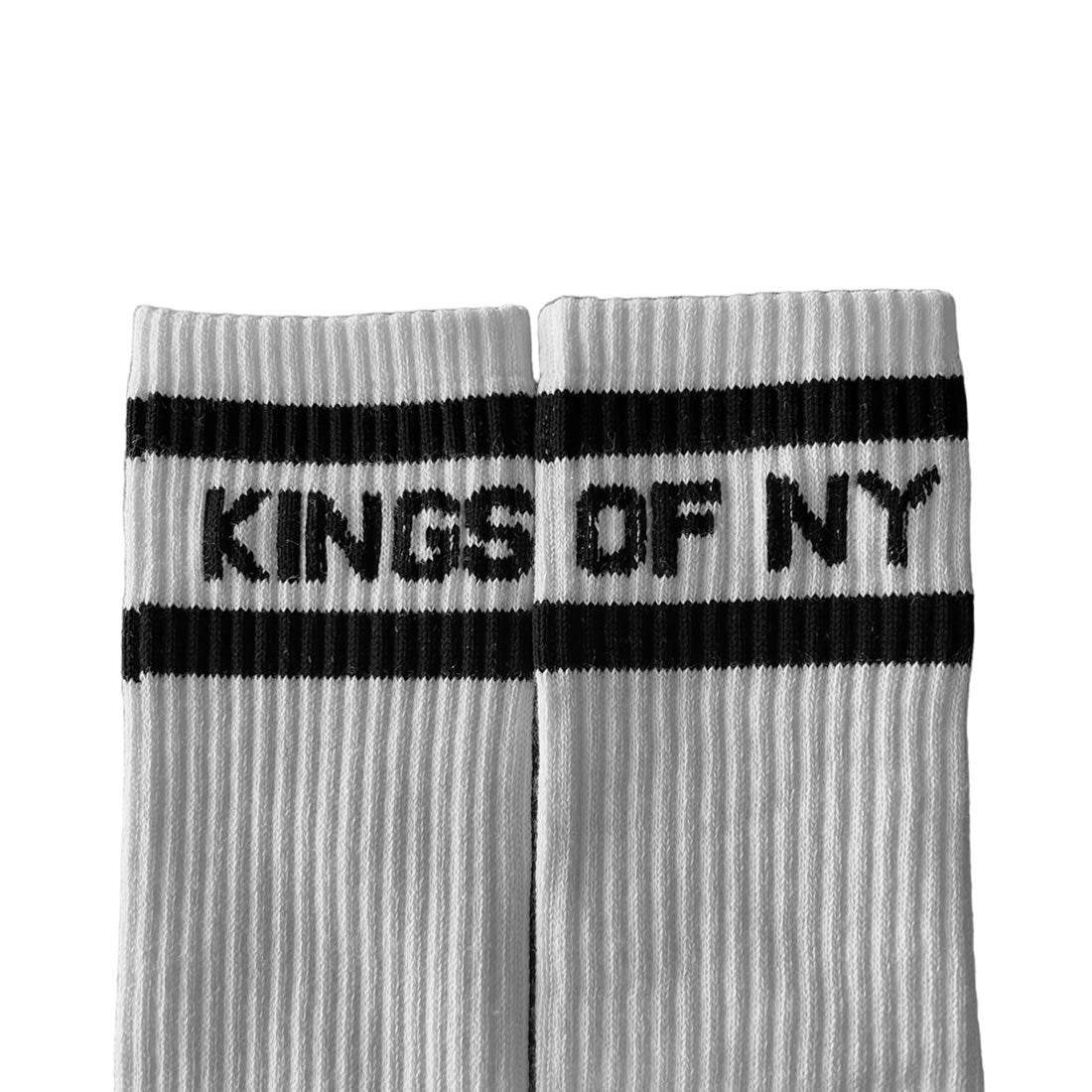 White And Black Logo Men's Striped Socks