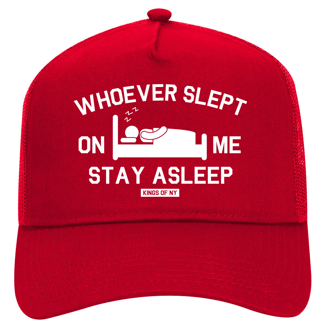 Whoever Slept On Me Stay Asleep Mens Mesh Trucker Hat Red