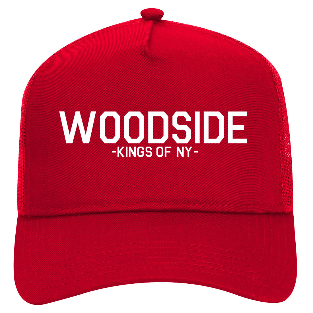 Woodside Queens New York Mens Mesh Trucker Hat Red
