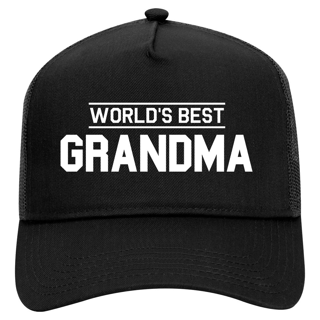 Worlds Best Grandma Gift Mens Mesh Trucker Hat Black