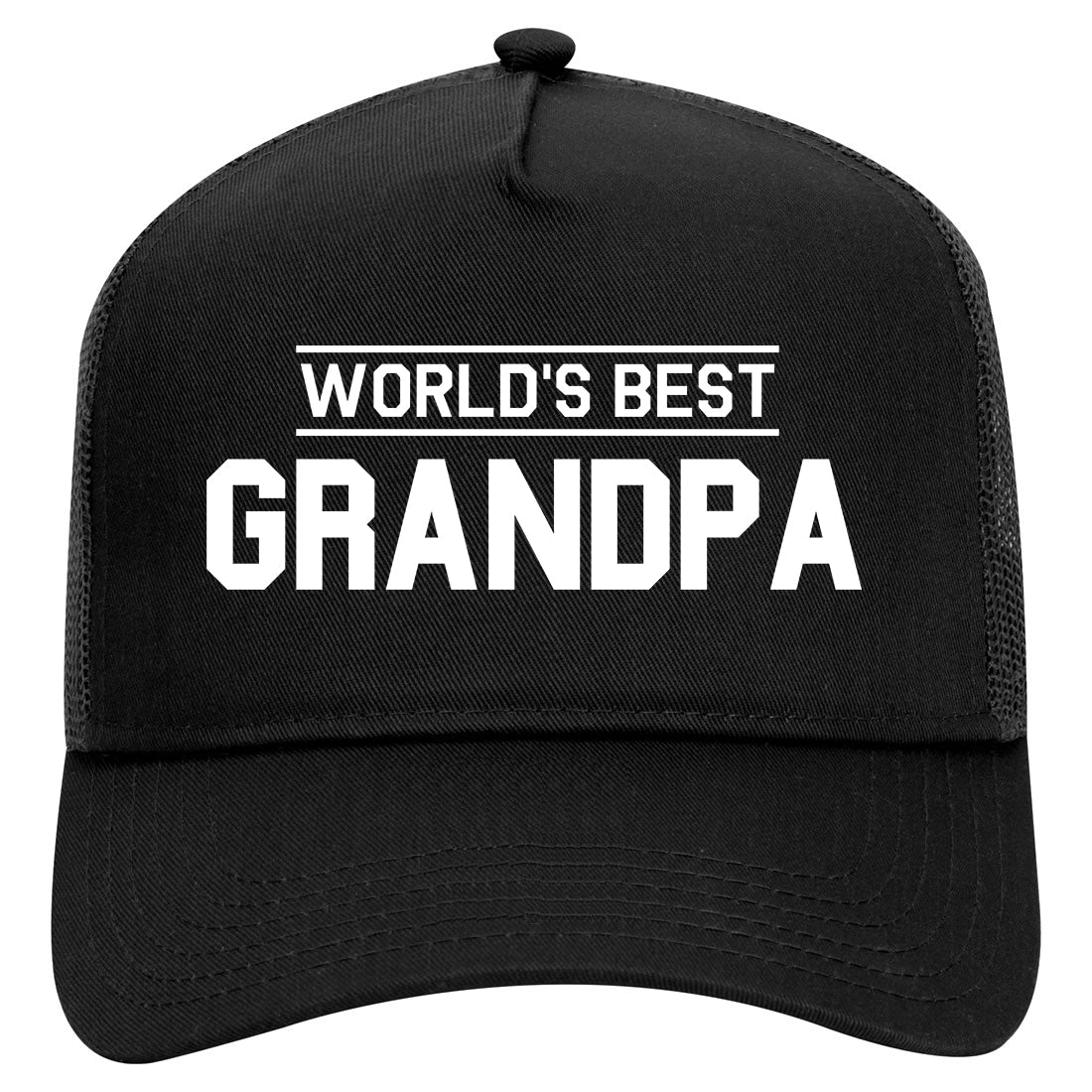 Worlds Best Grandpa Gift Mens Mesh Trucker Hat Black
