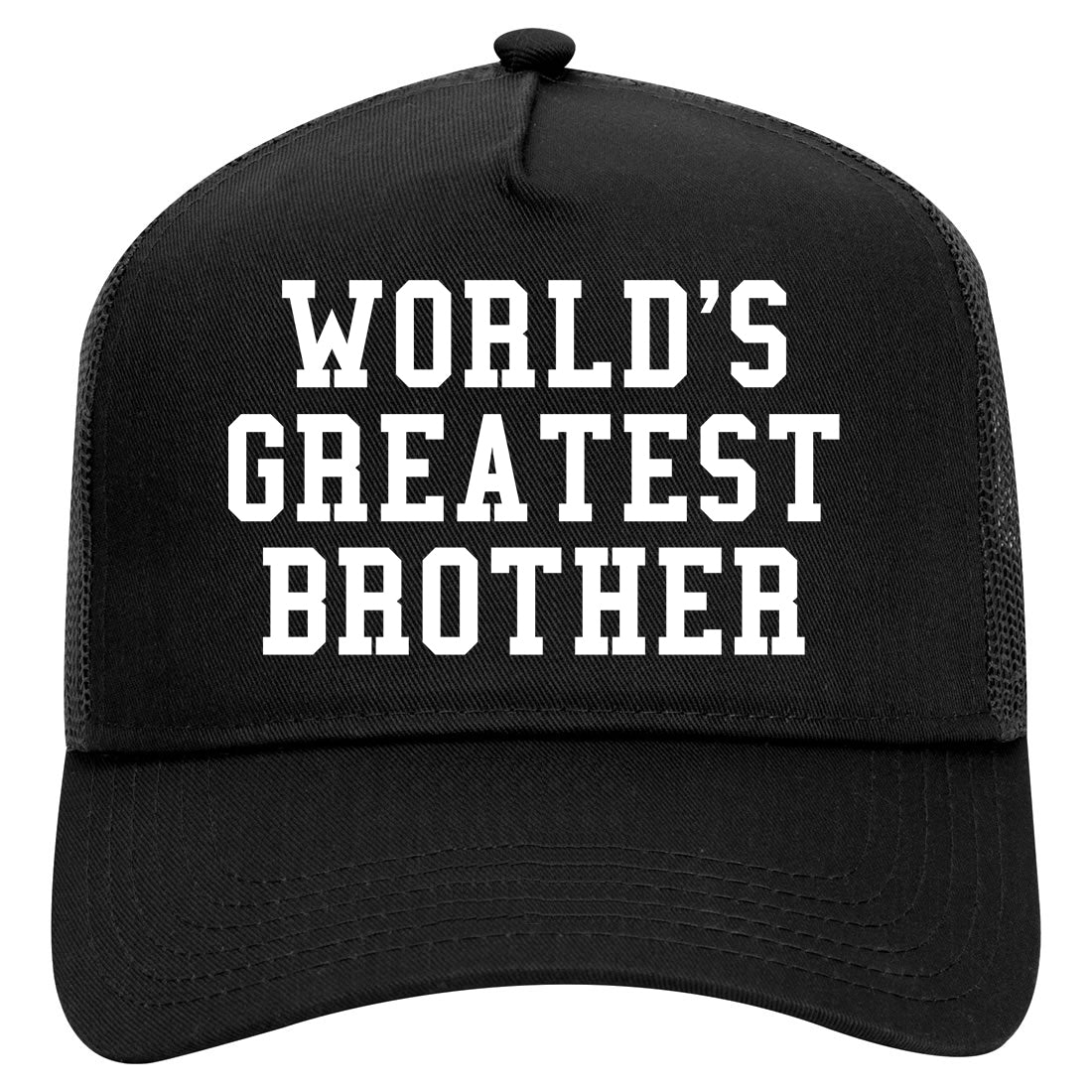 Worlds Greatest Brother Funny Birthday Mens Mesh Trucker Hat Black