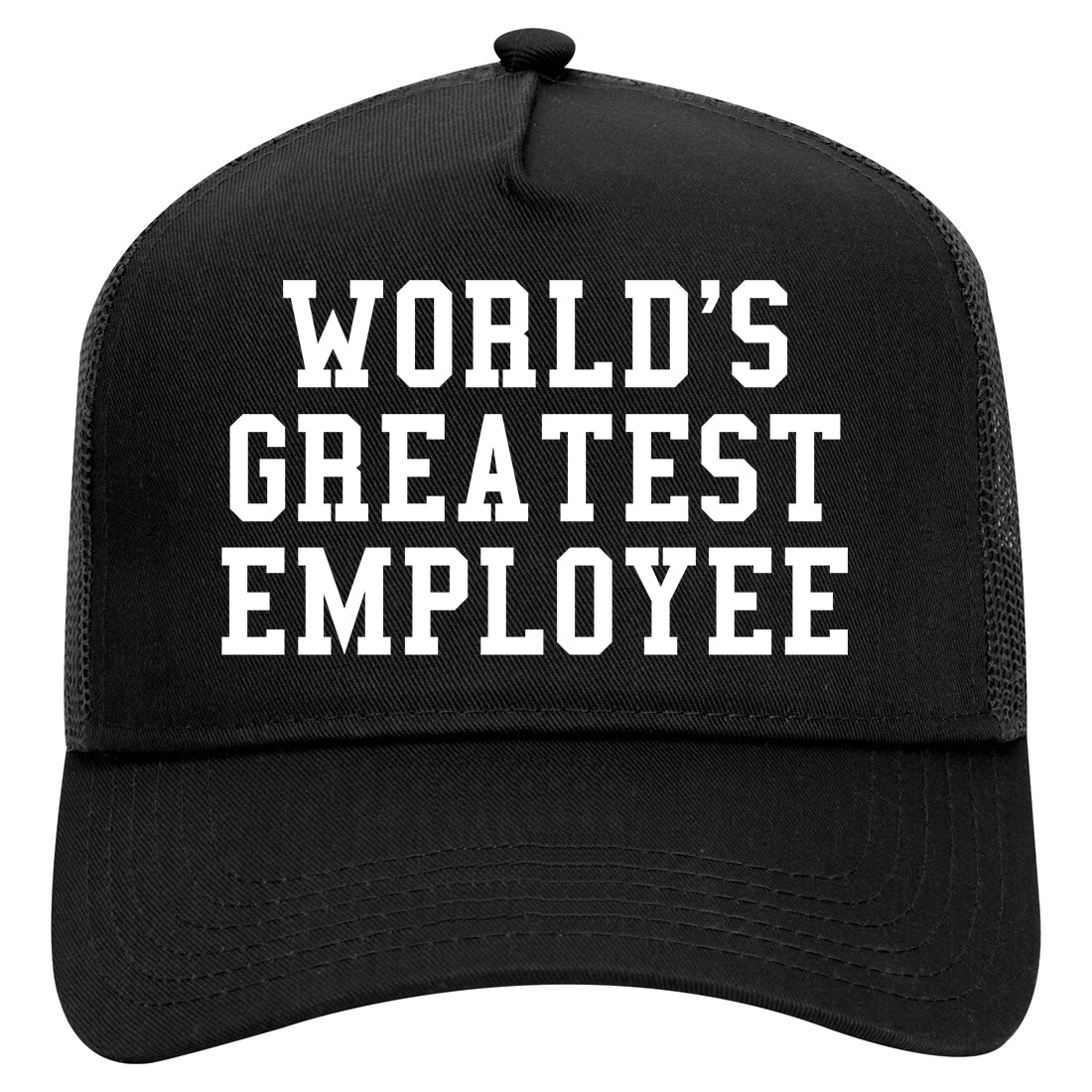 Worlds Greatest Employee Funny Christmas Mens Mesh Trucker Hat Black