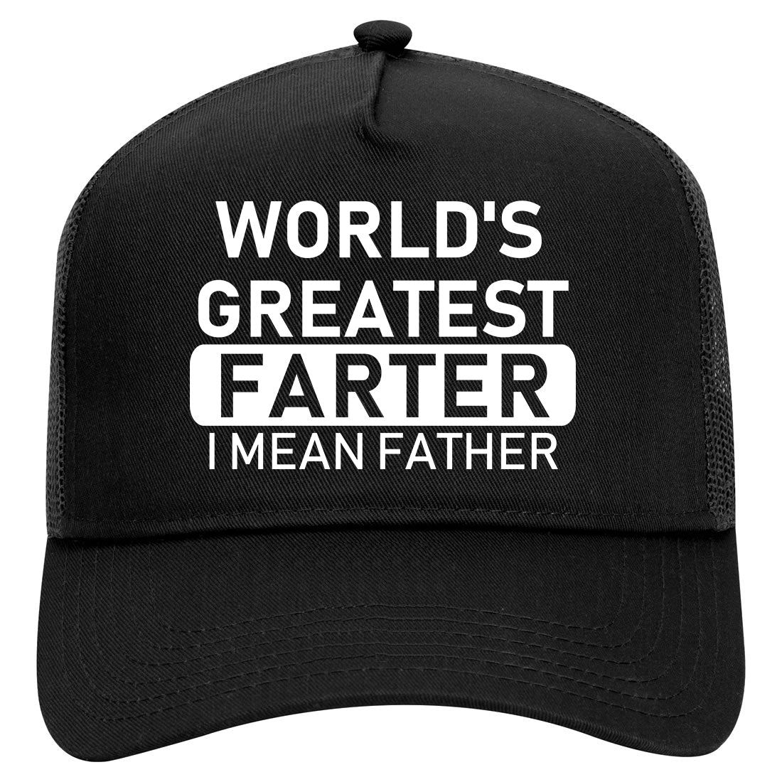 Worlds Greatest Farter Father Dad Day Mens Mesh Trucker Hat Black